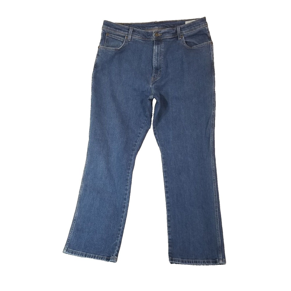 Wrangler jeans men's 40 x 32 regular fit stright blue Flex stretch denim pants